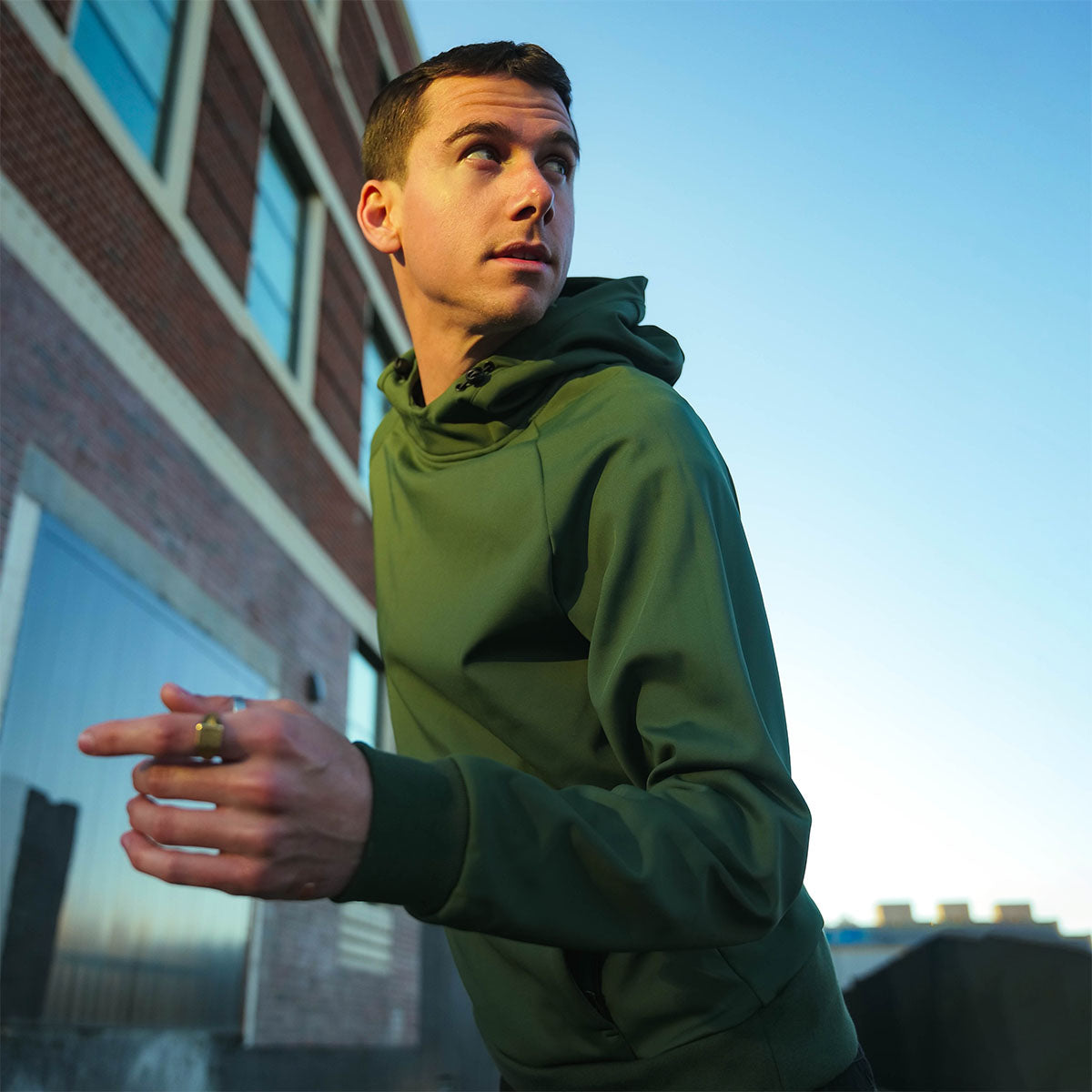 Men's Green Pullover Hoodie